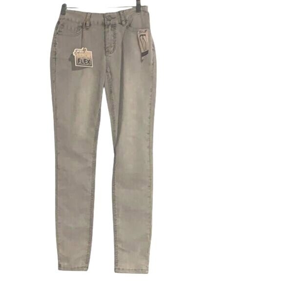 Indigo Rein Pants - Indigo Rein Womens Flex Skinny Jeans Size 7 Light Taupe Denim Stretch Mid-Rise C